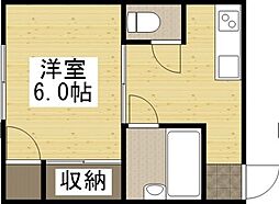 コンフレール高 1DKの間取図画像