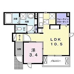 エルグラン 1LDKの間取図画像