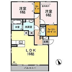 アルトポンテドゥーエA 2LDKの間取図画像