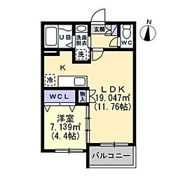 ル・シエル・ブルー 1LDKの間取図画像