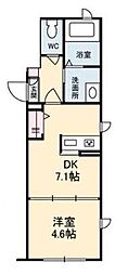 エトワール御船 1DKの間取図画像