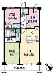 ナイスアーバン平塚中央 3LDKの間取図画像