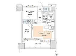 サンクレイドル夕陽丘ザ・レジデンス 2LDKの間取図画像