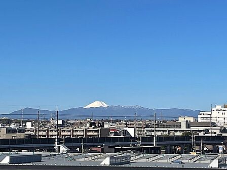 晴れた日には富士山を望む眺望