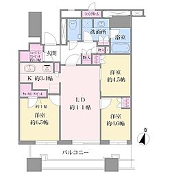 パークシティ武蔵小杉ザガーデンタワーズウエスト 3LDKの間取図画像