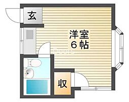 ウォーターコート三野 ワンルームの間取図画像