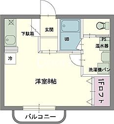 ルービントミマチ 1Kの間取図画像