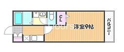 ブリーズ西古松 1Kの間取図画像