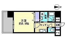 ハアラン高柳 1Kの間取図画像