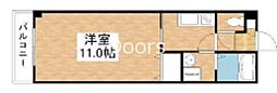 青江ビル 1DKの間取図画像