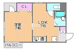 センチュリー東中央 1LDKの間取図画像