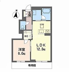 トレスセドロ新保 1LDKの間取図画像