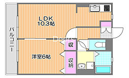 イマジン 1LDKの間取図画像