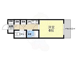 マグノリア箕面 1Kの間取図画像