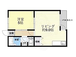 アイランド箕面 1LDKの間取図画像