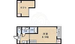 コーポ美ら 1Kの間取図画像