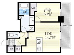 シエリアタワー千里中央 1LDKの間取図画像