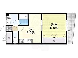 シャノアール 1DKの間取図画像