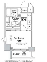 JR山手線 品川駅 徒歩15分の賃貸マンション 10階1Kの間取り