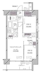 JR京浜東北・根岸線 田町駅 徒歩10分の賃貸マンション 5階2LDKの間取り