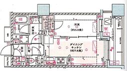 JR山手線 五反田駅 徒歩5分の賃貸マンション 6階1DKの間取り