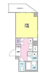 JR横須賀線 西大井駅 徒歩7分の賃貸マンション 3階1Kの間取り