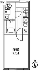 JR横須賀線 西大井駅 徒歩7分の賃貸マンション 2階1Kの間取り