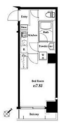 東京メトロ有楽町線 月島駅 徒歩4分の賃貸マンション 3階1Kの間取り