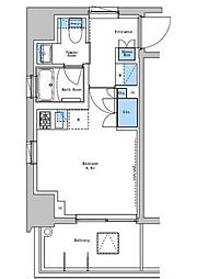東急目黒線 武蔵小山駅 徒歩12分の賃貸マンション 2階ワンルームの間取り