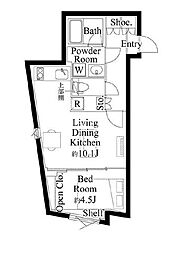 JR京浜東北・根岸線 大森駅 徒歩8分の賃貸マンション 2階1LDKの間取り