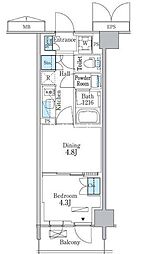 JR京浜東北・根岸線 大森駅 徒歩14分の賃貸マンション 6階1DKの間取り