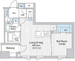 東京メトロ半蔵門線 水天宮前駅 徒歩7分の賃貸マンション 5階1LDKの間取り