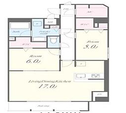 JR中央線 御茶ノ水駅 徒歩7分の賃貸マンション 12階2LDKの間取り