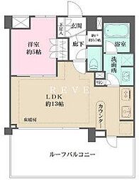 JR総武線 飯田橋駅 徒歩22分の賃貸マンション 5階1LDKの間取り