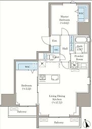 東京メトロ東西線 早稲田駅 徒歩10分の賃貸マンション 7階2LDKの間取り