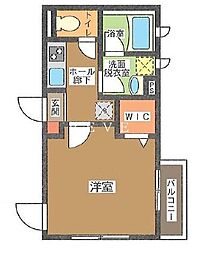 東京メトロ丸ノ内線 本郷三丁目駅 徒歩15分の賃貸マンション 2階1Kの間取り