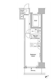 ザ・パークハビオ日本橋茅場町 ワンルームの間取図画像