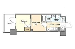 ジオエント上野稲荷町 2Kの間取図画像