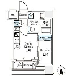 文京区湯島3丁目マンション 1DKの間取図画像