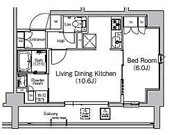 プラウドフラット外神田 1LDKの間取図画像