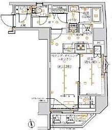 都営大江戸線 新御徒町駅 徒歩5分の賃貸マンション 7階1LDKの間取り