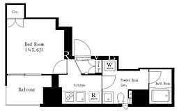 都営浅草線 宝町駅 徒歩3分の賃貸マンション 3階1Kの間取り