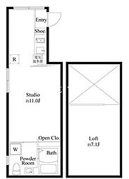 都営大江戸線 新御徒町駅 徒歩6分の賃貸マンション 5階ワンルームの間取り
