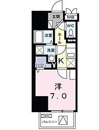 JR山手線 上野駅 徒歩10分の賃貸マンション 3階1Kの間取り