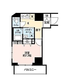 東京メトロ東西線 門前仲町駅 徒歩5分の賃貸マンション 8階1Kの間取り