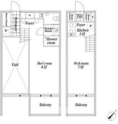 東京メトロ日比谷線 小伝馬町駅 徒歩2分の賃貸マンション 7階1LDKの間取り