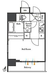 東京メトロ銀座線 神田駅 徒歩3分の賃貸マンション 4階1Kの間取り
