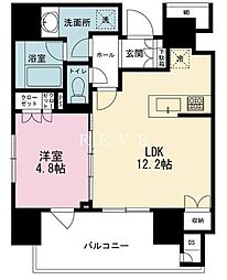 東京メトロ半蔵門線 神保町駅 徒歩4分の賃貸マンション 12階1LDKの間取り