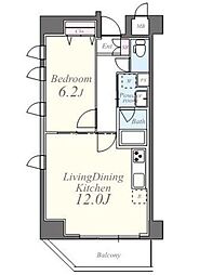 JR中央線 御茶ノ水駅 徒歩7分の賃貸マンション 9階1LDKの間取り