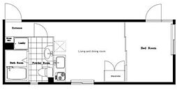 東京メトロ丸ノ内線 四谷三丁目駅 徒歩4分の賃貸マンション 2階1LDKの間取り